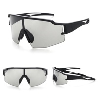 Lunettes de soleil de cyclisme pour femmes avec verres PC anti-buée UV400, miroir, interchangeables, monture semi-cerclée, blanches/rouges, avec étui à lunettes
