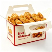 Boîtes à emporter en papier pour poulet frit imprimées sur mesure, papier kraft de qualité alimentaire, boîtes à emporter pour restaurants de restauration rapide