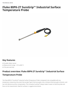 80PK-27 SureGrip Industrial Surface <b>Temperature</b> <b>Probe</b> - Product Image 3