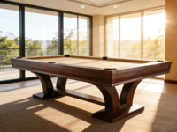 Mesa de Billar JuLai de 9 pies con Diseño Nuevo, Bolsillos de Cuero Genuino, Estructura de Madera Sólida - Mesa de Billar Personalizable con 3 Años de Garantía