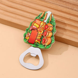 Abridor de Botellas con Forma Irregular de Dibujos Animados, Abridor de Refrigerador Creativo con Forma de Pollo Frito, Papas Fritas y Té con Leche - Product Image 3