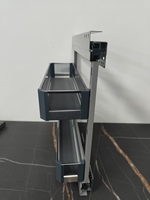 Tiroir à épices coulissant de stockage de cuisine d'usine personnalisé de conception moderne armoire d'assaisonnement à fermeture en douceur panier intégré monté sur le côté