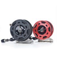 Enrouleur de tuyau de compresseur d'air tout-terrain robuste, auto-rétractable, pour gonflage de pneus, fixation murale/cage de protection, utilisation tout-terrain