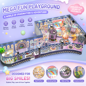 All in One <b>Indoor</b> Playground Soft Play with <b>Slide</b> Trampoline for Kids Playground Business - Product Image 1