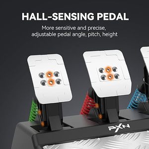 Volant de course gaming <span class=keywords><strong>PXN</strong></span> <span class=keywords><strong>V10</strong></span> avec pédales magnétiques et levier de vitesses, 270/900 degrés, double palettes et conception détachable - Product Image 4