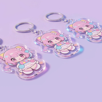 Porte-clés en acrylique personnalisé avec personnage de dessin animé, porte-clés en plastique mignon personnalisé