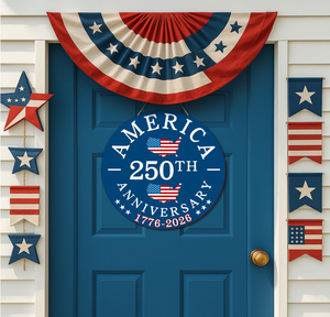 Letrero <span class=keywords><strong>para</strong></span> Puerta del 4 <span class=keywords><strong>de</strong></span> Julio, 250 Aniversario <span class=keywords><strong>de</strong></span> la Independencia Americana, 1776-2026, Letrero Colgante <span class=keywords><strong>de</strong></span> <span class=keywords><strong>Madera</strong></span> <span class=keywords><strong>para</strong></span> Decoración <span class=keywords><strong>de</strong></span> Hogar, Porche y Exteriores - Product Image 4