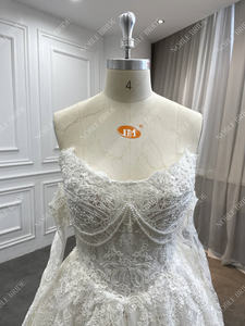 Abito da <span class=keywords><strong>sposa</strong></span> Vintage con scollo a cuore maniche rimovibili in pizzo occidentale abiti da <span class=keywords><strong>sposa</strong></span> per le donne - Product Image 3