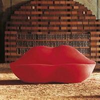 Sofá de Tela con Forma de Labios Rojos GEDO Creative, Sofá Pequeño para Ahorrar Espacio en la Sala de Estar