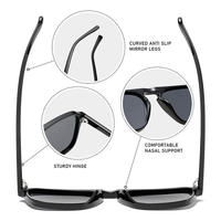 Lunettes de soleil vintage à monture épaisse en acétate pour hommes, style rétro carré, verres dégradés, protection UV400, pour les trajets quotidiens et les voyages