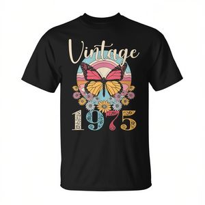 T-shirt vintage con stampa floreale a farfalla del 1975 per la mamma - Product Image 2