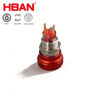 IP67 Bouton arrêt urgence étanche 19mm, tête alliage alu, boîtier acier inox, 1NO/1NF, verrouillage, poussoir à clé