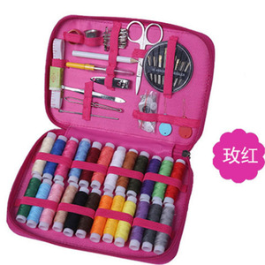 Sewing Kit Portable Leather Oval Sewing Set With Thread Needles Scissors For Home Sewing - Product Image 4