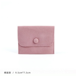 Custom Logo Blue Pink Velvet Fabric Ring Necklace Jewelry Pouches <b>Small</b> <b>Drawstring</b> Storage Packing <b>Bag</b> - Product Image 4