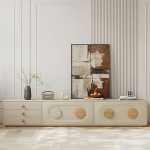<span class=keywords><strong>Meuble</strong></span> <span class=keywords><strong>TV</strong></span> en bois <span class=keywords><strong>de</strong></span> style moderne et luxueux, finition crème, bords arrondis, console multimédia, armoire <span class=keywords><strong>de</strong></span> salon minimaliste italienne avec tiroirs - Product Image 2