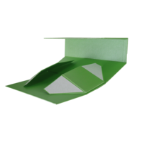 Boîte en papier kraft de luxe vert mat feuille d'or recyclable conception pliante magnétique pour bijoux et emballage cosmétique pour chaussettes et fourrure
