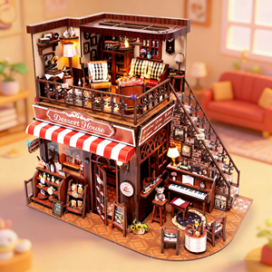 Kit de construction de niche à livres en bois écologique de luxe Sweet Corner Cottage, puzzle 3D, maison miniature DIY, décoration intérieure, comme cadeau d'anniversaire - Product Image 1