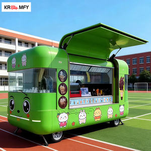 Chariot de restauration en acier inoxydable à coins arrondis résistant aux chocs avec système de suspension personnalisé pour la vente mobile de nourriture, snacks et frites - Product Image 3