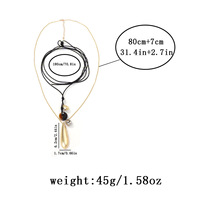 Collares de Moda 2027: Nuevos Collares Casuales con Colgante Geométrico de Cuentas y Cadena para Suéter para Mujer
