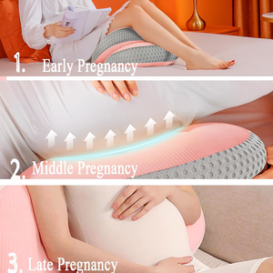 <span class=keywords><strong>Coussin</strong></span> de soutien du corps <span class=keywords><strong>ergonomique</strong></span> doux et respirant réglable pour femmes de maternité Oreiller de <span class=keywords><strong>grossesse</strong></span> rose avec housse en coton - Product Image 3