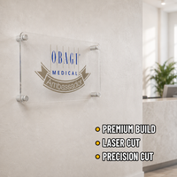 Panneau de signalisation en acrylique transparent avec fixation par support pour clinique et réception de bureau, signalisation murale intérieure