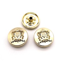Kancing Tekan Bunga 18mm Berlapis Emas dari Paduan Seng Kustom dengan Logo Timbul Ramah Lingkungan Gaya Vintage untuk Tas Tangan, Celana Training, Kemeja