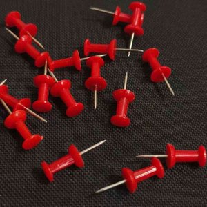 Red Thumbtacks 10 Mm Round Head Plastic <b>Pins</b> For General Use 100 Pieces - Product Image 1