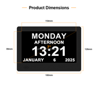 Pro jam ekstra besar 7 inci tampilan analog jam kalender Digital jam hari alarm kustom orang tua Senior pengingat obat DST otomatis