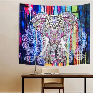 Beliebte Großhandel Makramee Tapisserie Elefant handgemachte Nascar Racing gewebte Tapisserie Decke Wandbehang dankbar tot