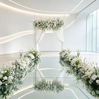 Tapis de Couloir Moderne de Luxe Effet Miroir pour Décoration de Scène de Mariage, en PET, Utilisation Intérieure/Extérieure, Vente en Gros Disponible