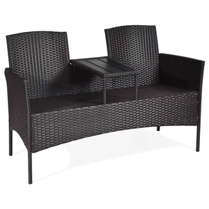 Canapé-banc <span class=keywords><strong>de</strong></span> <span class=keywords><strong>jardin</strong></span> moderne en rotin PE durable et confortable, imperméable, pour extérieur, hôtel, parc, cour, chambre - Product Image 5