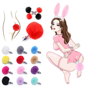 Juguetes Sexuales Eróticos de Juego de Roles BDSM para Mujeres Adultas, Tapón Anal de Metal con Cola de Conejo de Peluche, Masajeador de Próstata, Tapón Anal - Product Image 1