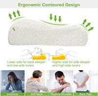 Oreiller cervical orthopédique en mousse à mémoire de forme avec logo personnalisé, en fibre de bambou et mousse, pour le sommeil