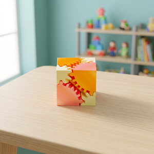 Jouet anti-stress en forme d'engrenage carré imprimé en 3D, multicolores, puzzle éducatif, cube sensoriel - Product Image 1