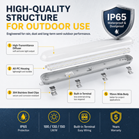 Projecteur LED Tri-Proof IP65 20W-60W étanche avec garantie de 5 ans pour auvent extérieur, zone de chargement et passerelle couverte