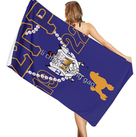 Serviette de plage personnalisée très vendue avec logo en perles, idéale pour les vacances d'été à la plage