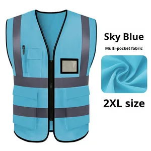 เสื้อกั๊กสะท้อนแสงพร้อมพิมพ์โลโก้ตามสั่ง ระบายอากาศได้ดี สีเหลืองเรืองแสง สำหรับใช้ในสถานที่ก่อสร้าง - Product Image 5