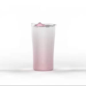 Vaso de café Ombré personalizado de 17oz, taza de viaje con aislamiento al vacío sin BPA con tapa abierta, diseño ergonómico para uso en la oficina y camping - Product Image 4