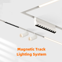Rail lumineux magnétique en aluminium noir et blanc 26 mm DC 48V, dimmable, anti-éblouissement, 6W-24W, 3000K-6000K, projecteur linéaire