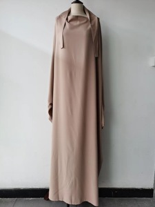 Custom Natural <strong>Abaya</strong> Full Length Solid Color Muslim <strong>Abaya</strong> - Product Image 1