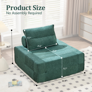Vacuum Box Packed Single Modular <b>Sofa</b> Cube <b>Inflatable</b> Suede Fabric Square Block Settee Frameless One Seat Floor Lounge Chair - Product Image 6