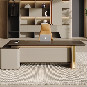 Escritorio Ejecutivo de Lujo, Moderno, de Madera, Mesa de Oficina para Jefe, Escritorio de <span class=keywords><strong>Director</strong></span> de Alta Gama con Gabinete Lateral, Muebles de Oficina Grandes para CEO - Product Image 4