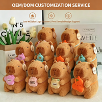 Peluche de Capibara Dormilón Kawaii Zen, Lindo Animal de Peluche con Bolso Bandolera de Frutas, Muñeco de Capibara Suave y Esponjoso para Niñas