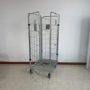 फैक्टरी मूल्य 4 साइड फोल्डिंग वायर जाल रोलिंग पिंजरे ट्रॉली - Product Image 5