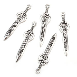 Alliage Vintage Warrior Giant Sword Charms Knight Sword Knife Gun Pendant for DIY Handmade Jewelry Material 58*14mm M109 - Product Image 4