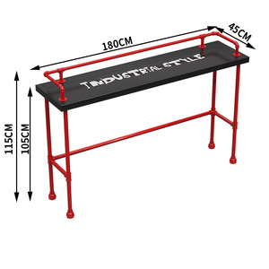 Phong cách công nghiệp thanh sữa trà cửa hàng rắn gỗ kim loại bàn ghế, hỗ trợ tùy chỉnh màu sắc và logo - Product Image 3