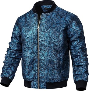 Blouson bombardier coupe ajustée pour homme, vêtements de sport décontractés, col montant, fermeture à glissière, cuir léger en toile, vêtements d'extérieur pour le printemps et l'automne - Product Image 6