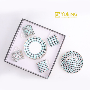 Set di Tazze e Piattini in New Bone China, Elegante Servizio da <span class=keywords><strong>Caffè</strong></span> in Ceramica, Personalizzabile, Tazze e Piattini Taza - Product Image 5