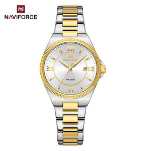 NAVIFORCE 5073 Nouvelle montre pour femme tendance et élégante, étanche, avec calendrier, bracelet en acier exquis, date, montre de luxe, cadeaux pour femme - Product Image 1