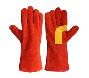 Găng tay da bò dài Cuff bò chia da hàn găng tay chịu nhiệt làm việc an toàn găng tay - Product Image 6